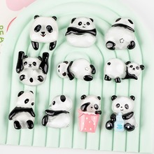 树脂配件卡通透明熊猫系列 diy奶油胶手机壳贴片收纳盒洞洞鞋材料