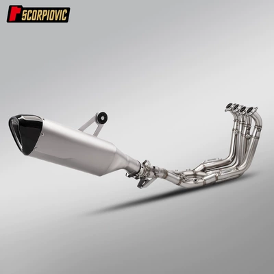 Motorcycle exhaust pipe Steel Split Straight-Through Front