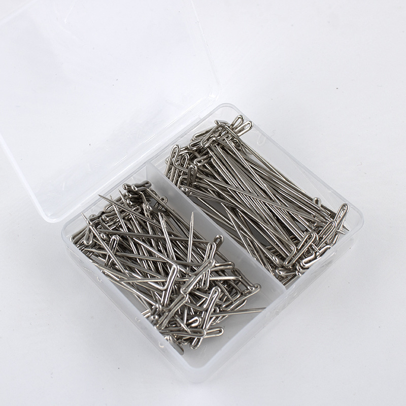 Ventas directas de fábrica Aguja en T de acero inoxidable Aguja C Aguja de ojo grande Aguja en T de cuero Cabeza plana Aguja de 9 caracteres Peluca Aguja de extensión de cabello Aguja curva