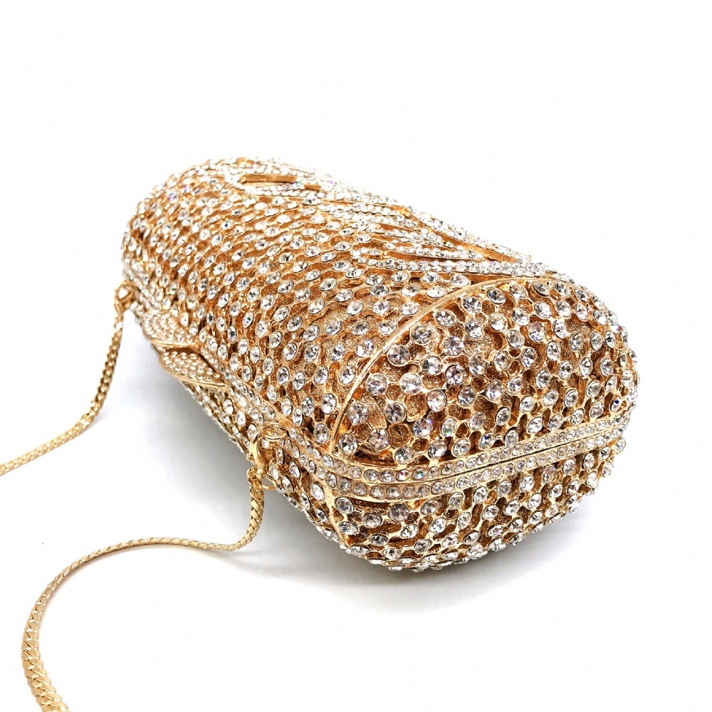 * letras huecas con diamantes bolsas de cena vestido de banquete bolsas de cristal de diamante llenas bolsas de mano bolsas de mujer Clutch Bag oro blanco