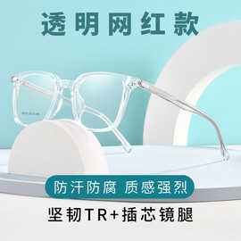 透明网红素颜全框TR90插芯近视眼镜框小红书爆款丹阳眼镜批发