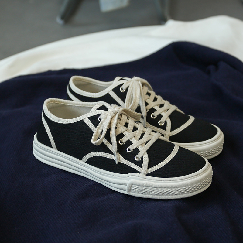 Canvas Shoes Women's Summer 2022 New All-match Dissolved White Shoes Women's Thick-soled Casual Flat Sneakers Women's ins Trendy