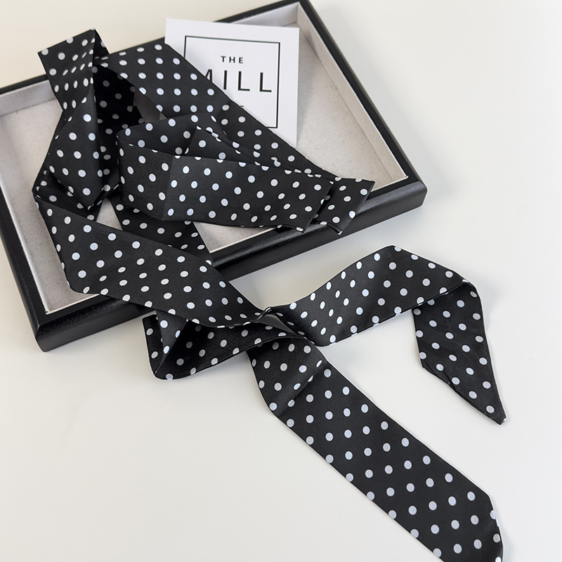 Foulard a pois donna, sciarpa lunga e sottile versatile_voghion.com