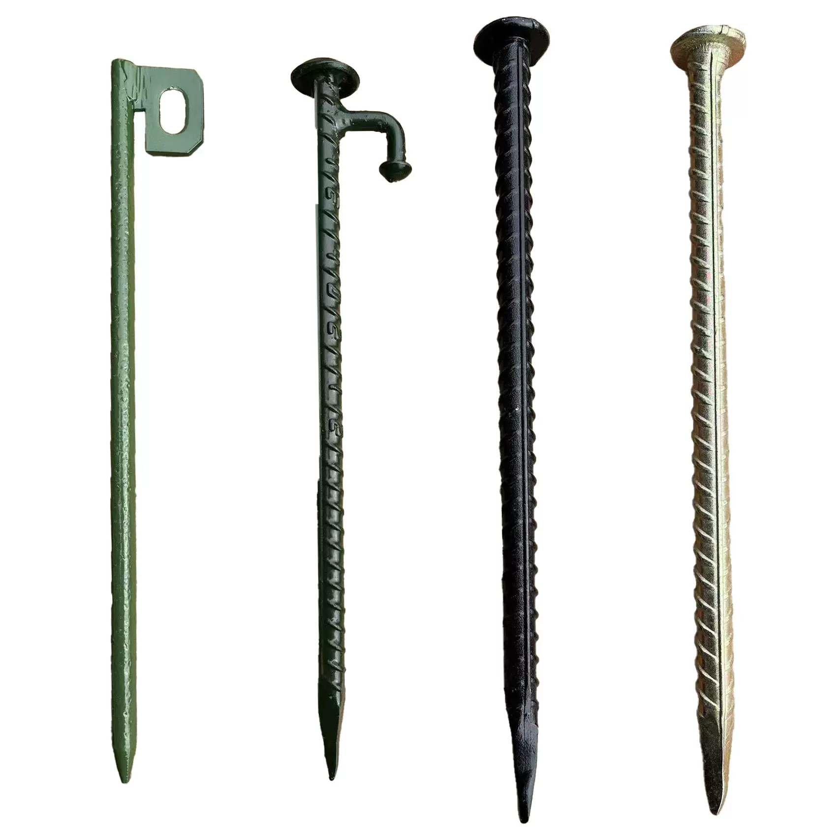 伪装网支撑杆镀锌螺纹钢地钉双耳单耳帐篷天幕使用防风