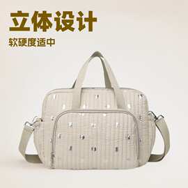 韩版波点时尚大容量妈咪包外出游玩多功能母婴包流行女单肩斜跨包