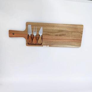 Acacia wood cutting board wooden chopping board wooden cheese board solid wood steak cheese board knife three-piece set with in stock