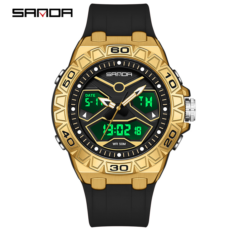 Sanda reloj juvenil reloj multifuncional moda coreana al aire libre deportivo impermeable reloj electrónico de hombre venta directa mayorista