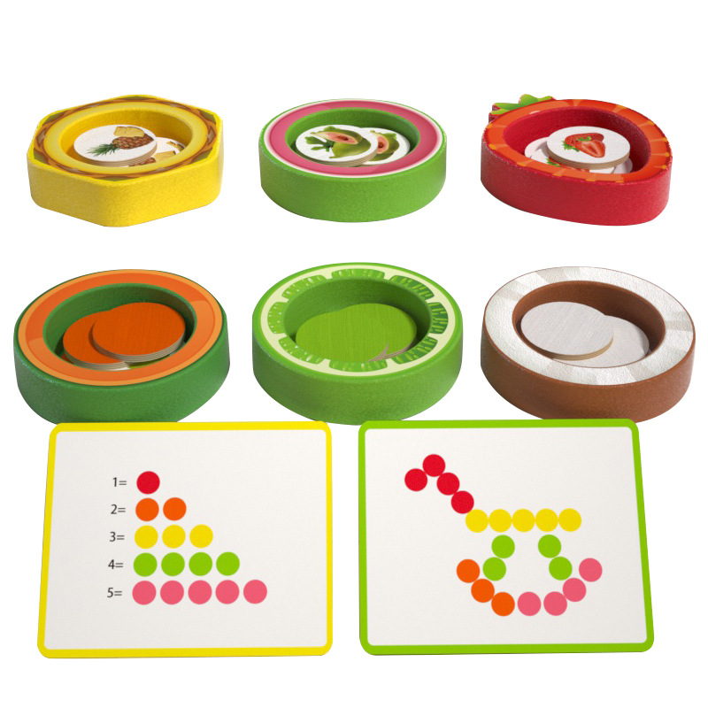 Mont 'Divertido clip de cuentas juguetes de madera para niños educación temprana aprendizaje matemático de color clasificación cognitiva entrenamiento de concentración