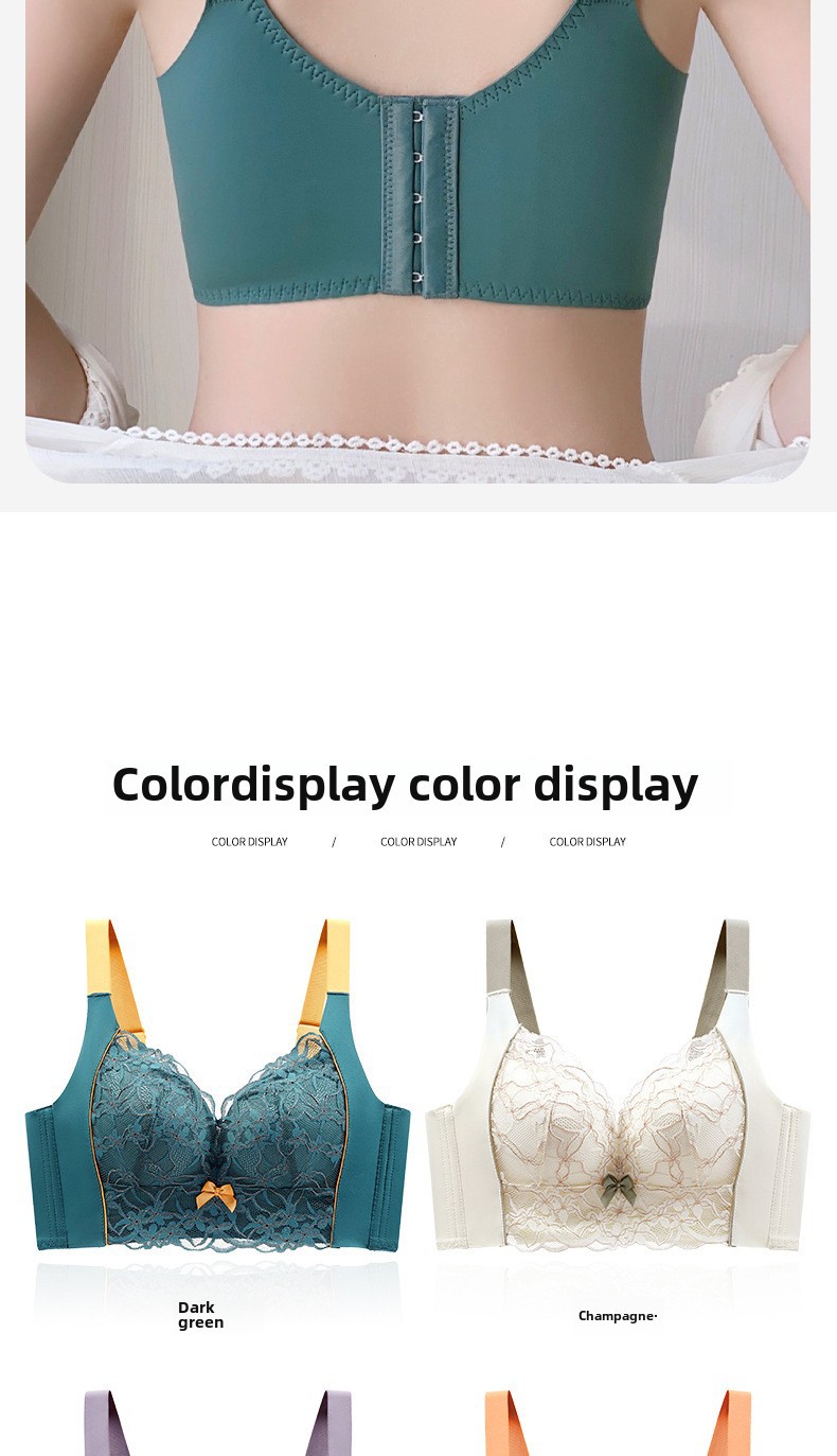 Große Größen Unterwäsche Damen Dünner Push-Up Verstellbarer Brustverschluss für dicke Mädchen Kleine Größe Mädchen Latex Spitzen-BH_voghion.com