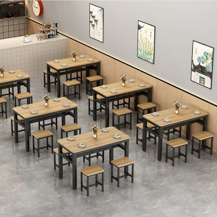 Fast food restaurant table and chair set, commercial restaurant table and chair set, simple rectangular small table for home use Fast food restaurant table and chair set, commercial restaurant table and chair set, simple rectangular small table for home use