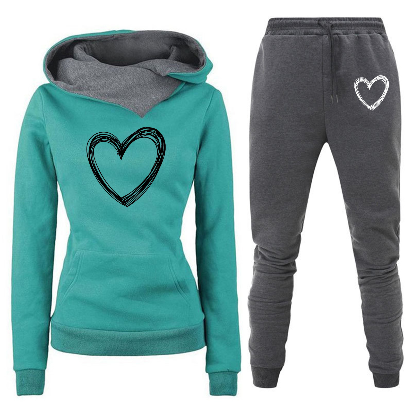 Comercio exterior transfronterizo Otoño e Invierno Nuevo traje de ropa deportiva con capucha y forro polar pantalones de suéter de mujer ropa de mujer al por mayor image 25