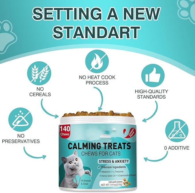 Cross-Border Hot Selling Cat Calming Snacks, Cat Calming Chews Source Factory Supports O Em