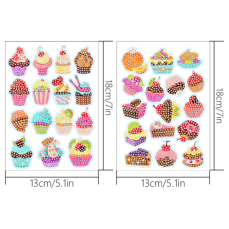 Pintura de Diamantes con Diseño de Arcoíris de Dibujos Animados, Pegatinas Aleatorias para Pared de Ladrillos, Pegatinas Redondas de PVC para Niños