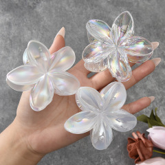 国境を越えた新しいヘアアクセサリー白プルメリアクリップ女性のハイエンドサメクリップ頭飾りプレートヘアクリップジュエリー卸売