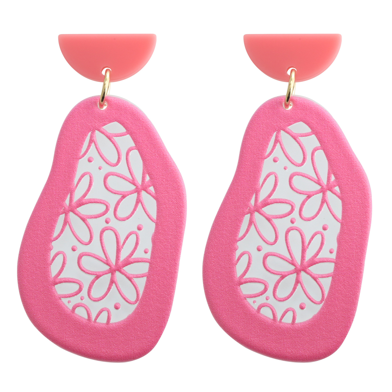 Fashion Geometric Color Flower Resin Earrings display picture 11