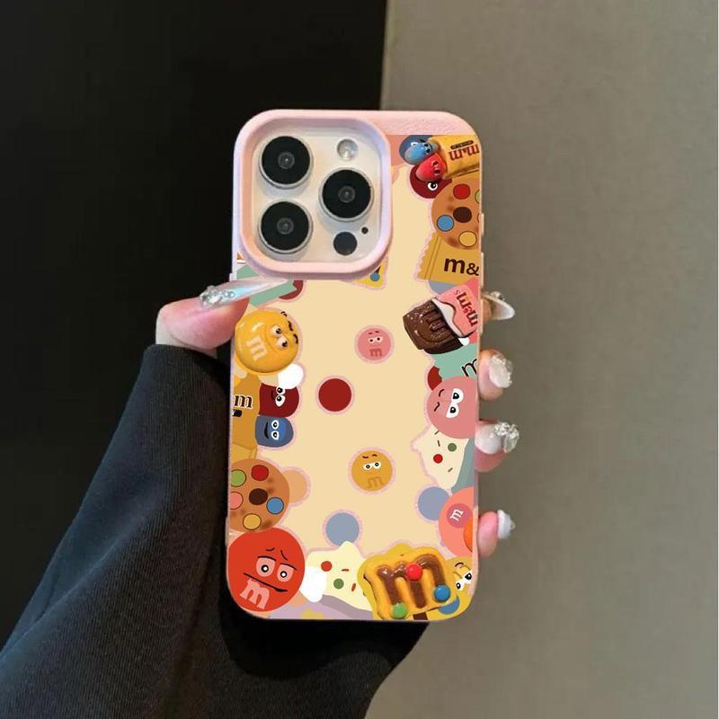 可爱M豆表情适用苹果15PROMAX手机壳iPhone14小众13荔枝纹12软壳x|undefined