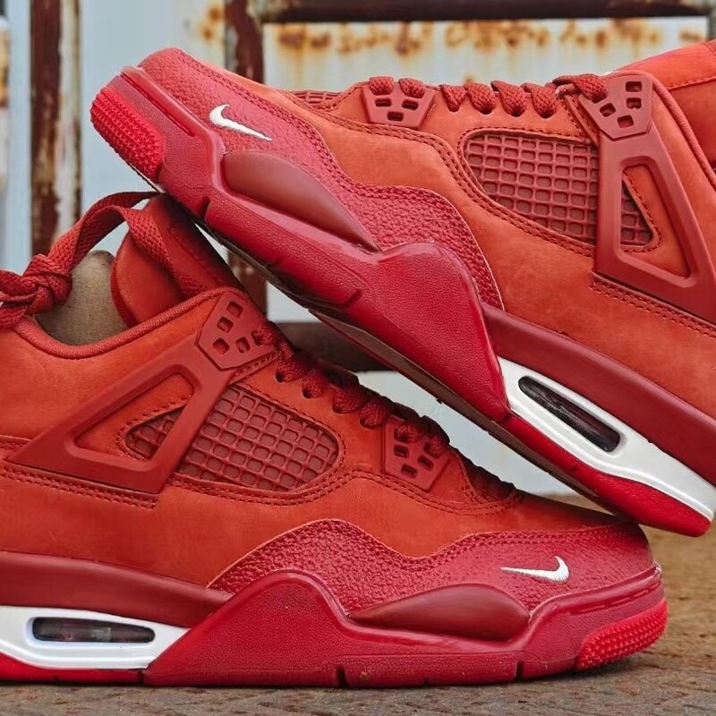 Top-quality pure original 1:1 Jordan AJ4 Air4 Retro top-layer suede basketball shoes, size 47.5 and 48.5, for export
