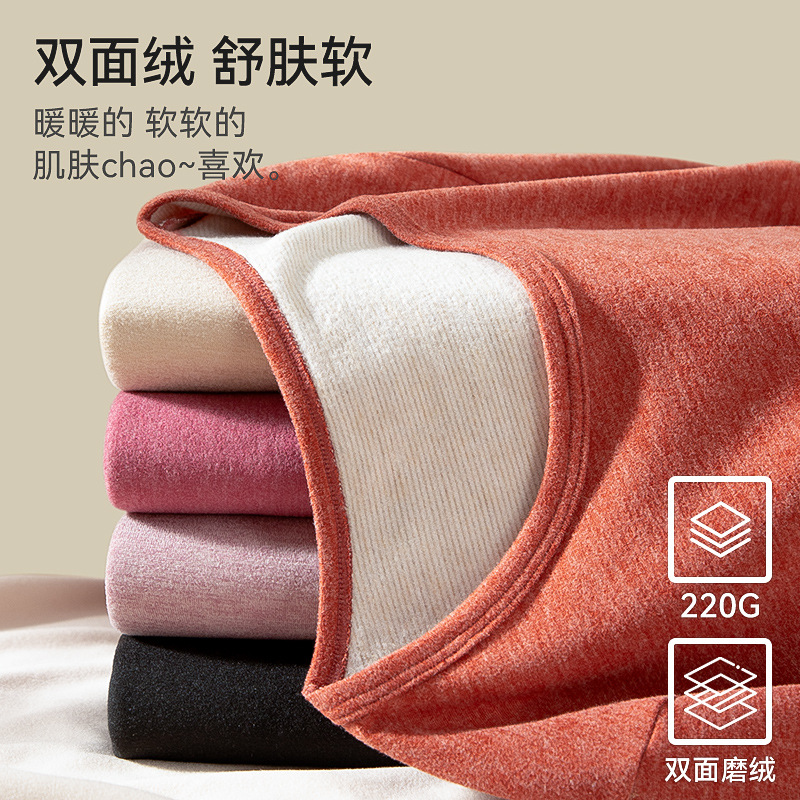 Ropa interior térmica para mujeres de mediana edad y ancianos, más terciopelo, lana gruesa, seda, antibacteriano, fiebre, ropa de otoño, traje de pantalones largos, invierno