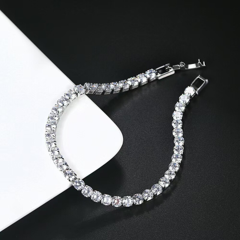 Amazon Explosion Moussan Diamond 24AA Claw Chain Bracelet Men's Hip-hop Diamond Bracelet Rhinestone Chain Explosion Cross-border
