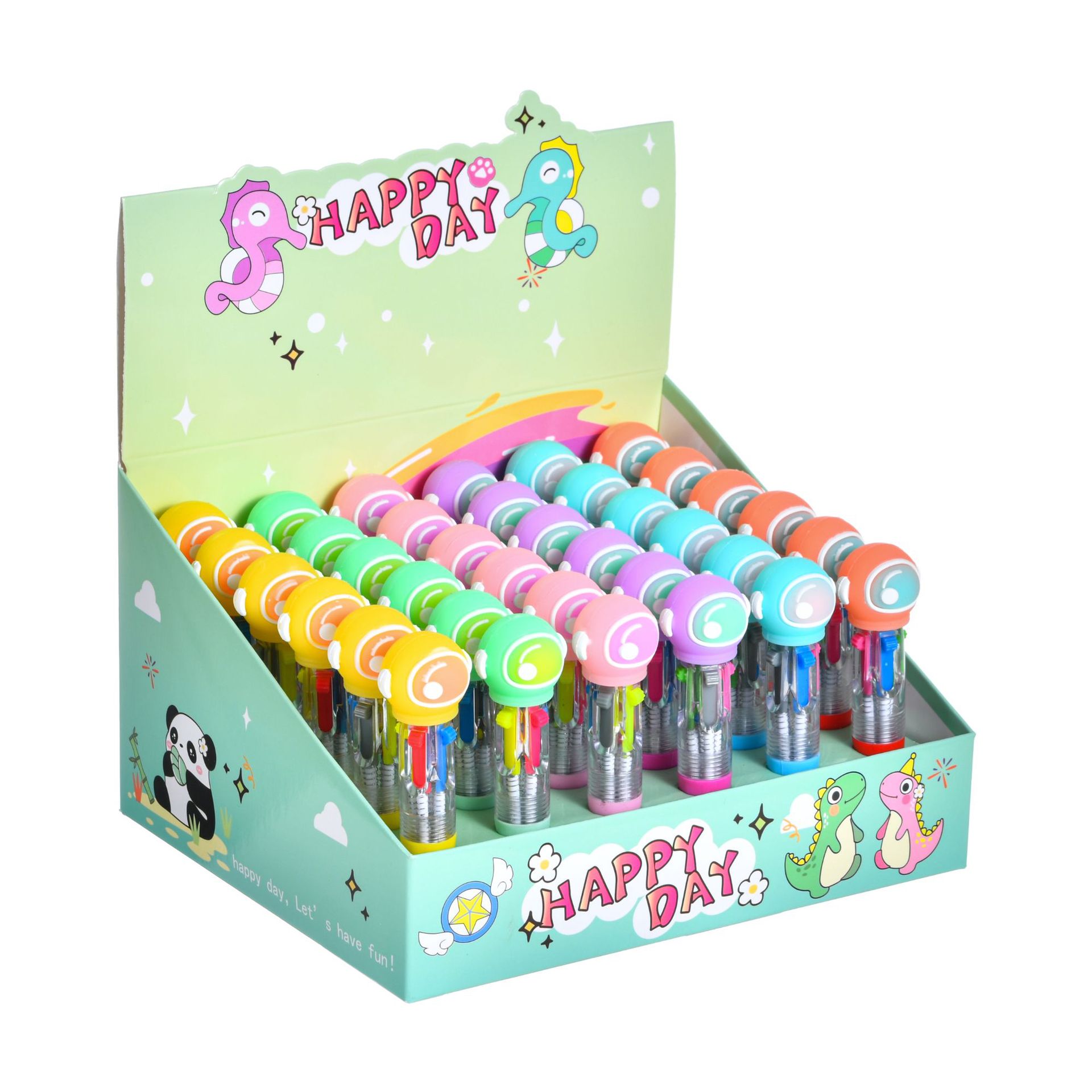 Caricatura encantadora capibara mini bolígrafo de cuatro colores bolígrafo de cuentas de mano de colores estudiantes premios papelería al por mayor