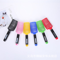 Nine-row large curved comb massage large board comb fluffy styling comb wide-tooth comb rolling comb long hair plastic rib comb