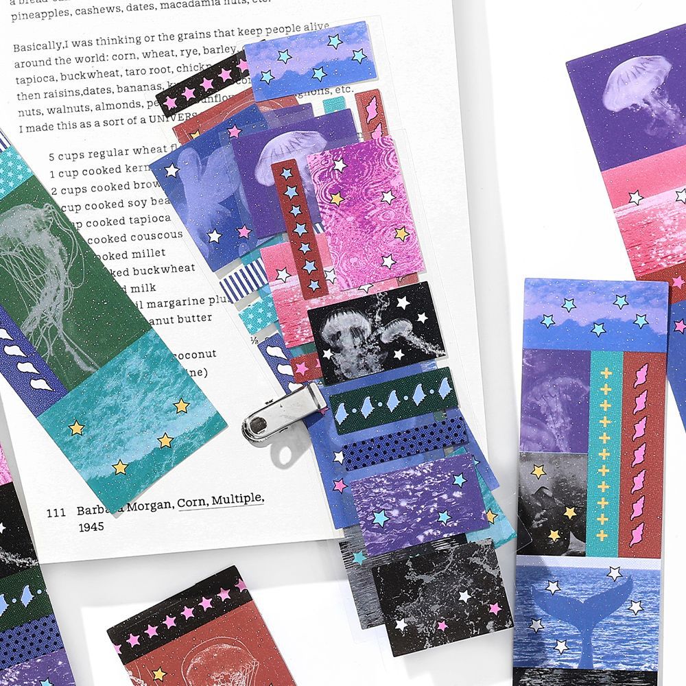 Pegatinas de papel More Pegatinas de arena flash Paquete de estrellas fuera de capítulo Libro creativo Material de decoración Pegatinas de película de corte