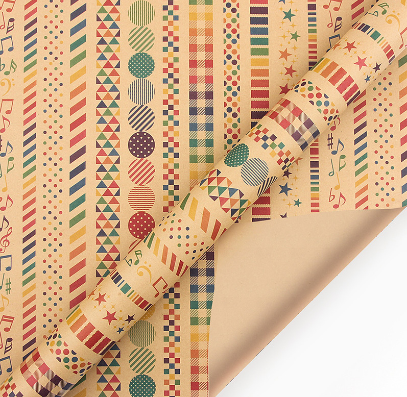 Suministro exclusivo transfronterizo: Papel de regalo para cumpleaños y Navidad, papel kraft, cajas de regalo de papel para cumpleaños, embalaje festivo.