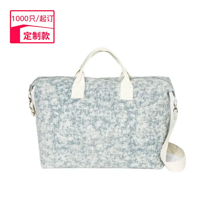 Модная джинсовая вместительная дорожная сумка, organizer bag для путешествий, спортивная сумка, индивидуальная пошивка, со снежинками