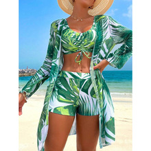 N 64171 Printed bikini three-piece ӡ���Ȼ��������׿羳