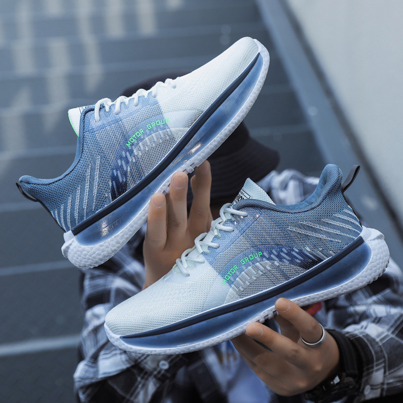 Zapatos de hombre casual todo-fósforo primavera y verano transpirable tejido volador zapatos deportivos de moda nuevos zapatos cómodos para correr casuales coreanos para jóvenes