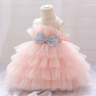 European and American New Style Girls Princess Dress Girl Birthday Fluffy Cake Dress Flower Girl Dress Host Model Catwalk