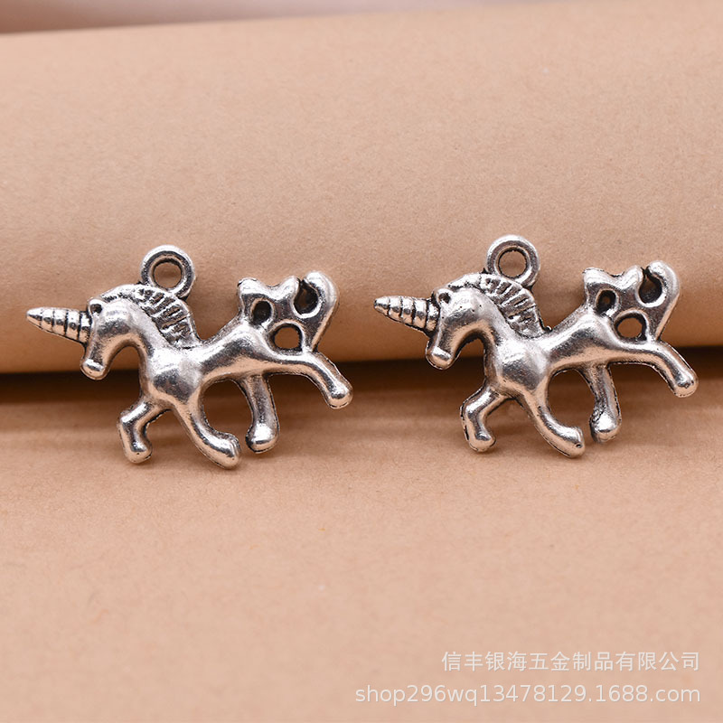 Silver Sea Alloy Jewelry Accessories Silver Unicorn 1.3g Pendant 20*14*4mm Animal Pendant Retro Silver Sea Alloy Jewelry Accessories Silver Unicorn 1.3g Pendant 20*14*4mm Animal Pendant Retro