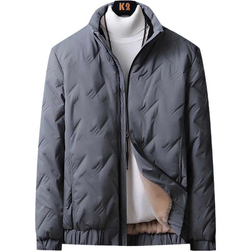 Papá abrigo de invierno de los hombres de mediana edad forrado de lana engrosada chaqueta de los hombres de mediana edad y ancianos abuelo de invierno collar de pie chaqueta caliente