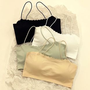 No Steel Ring Bra Girls' High School Student Sling Sports Gather Small Vest Tube Top Thin Non-marking Ice Silk Underwear
