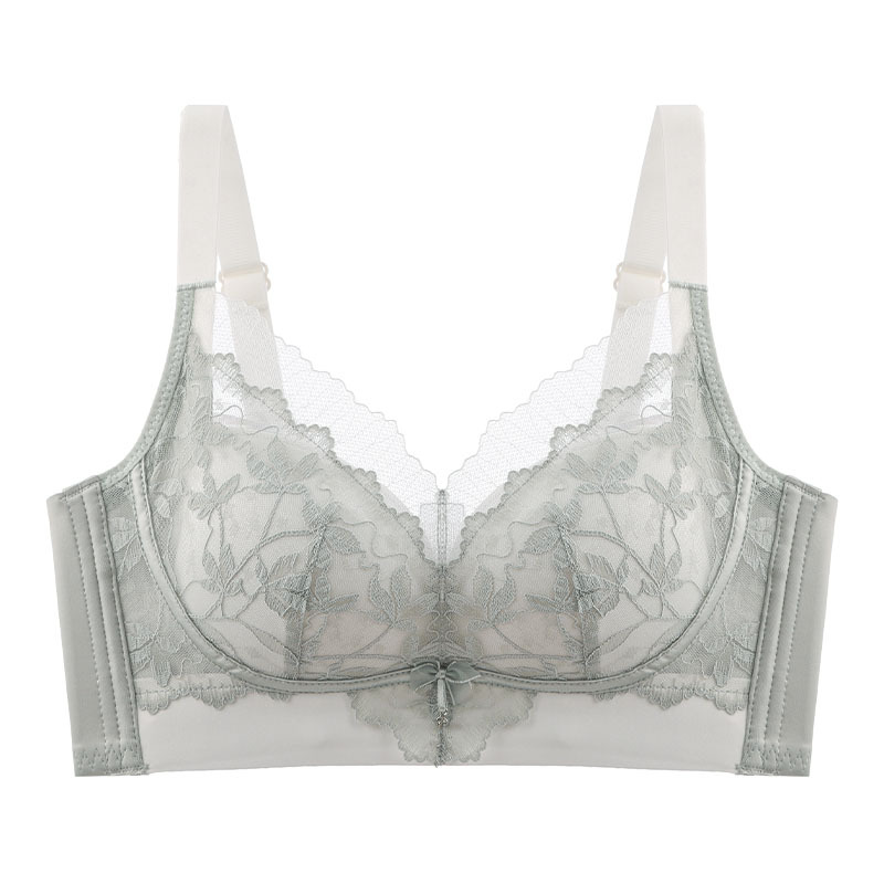 Nueva ropa interior de encaje para mujer, senos pequeños, grandes y sin costuras