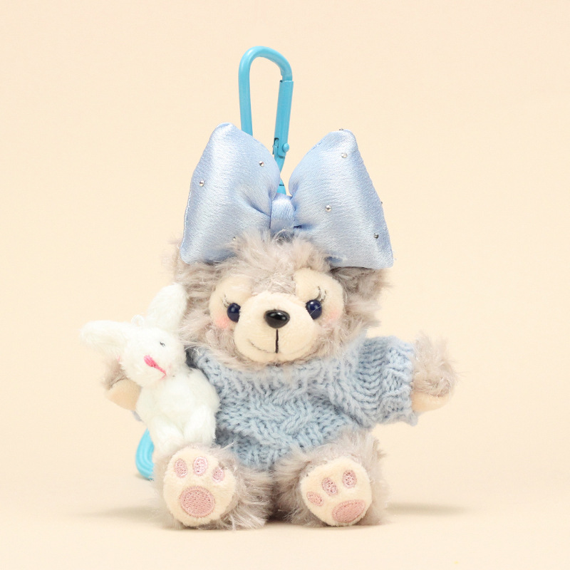 [흰 토끼를 안고 있는 + 하늘색 스웨터 + 하늘색 리본] 로즈 + 파란색 팔찌