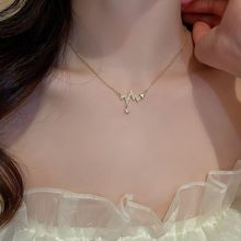 气质时尚浪漫满钻心电图项链女情人表白轻奢爱心锁骨链韩版潮颈链