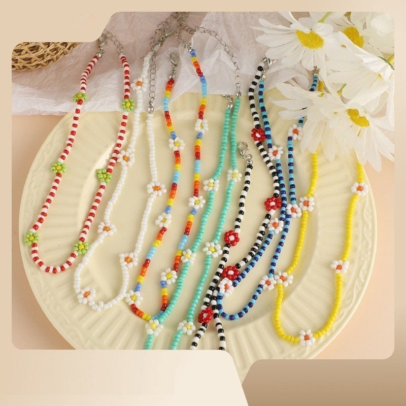 New Japanese and Korean Fashion Exquisite Necklace Women's Clavicle Chain ins Sexual Cold Style Simple Bead Orchestration Beaded Jewelry