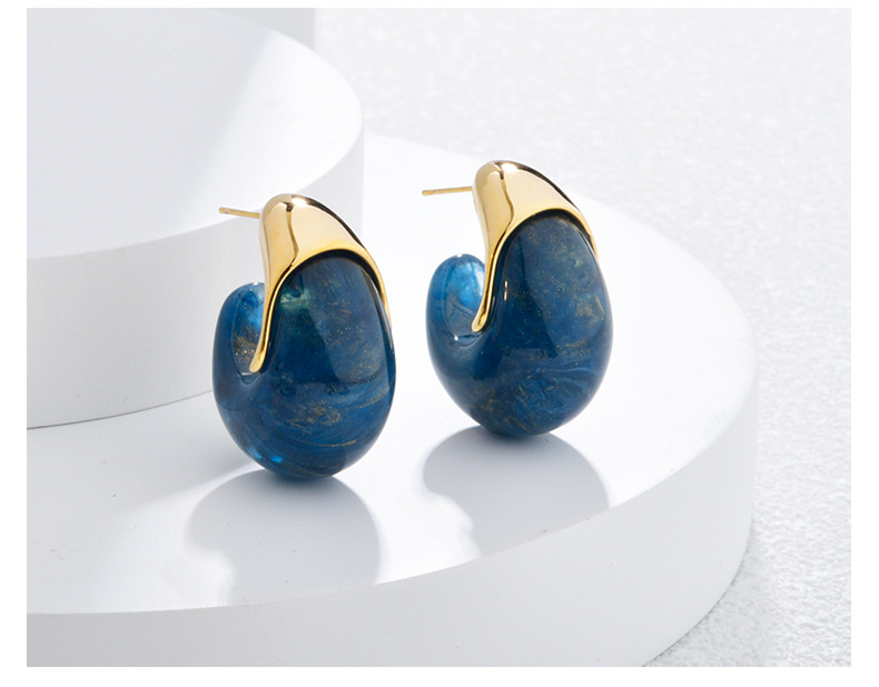 Ear Studs Classification 1 Pair Quantity 1 Pair Vintage Style Geometric Irregular Plating Resin Copper Ear Studs