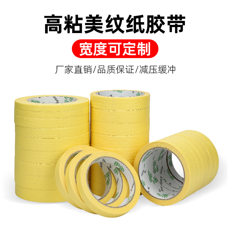Лента малярная Jielian желтая 0.5см x 20м