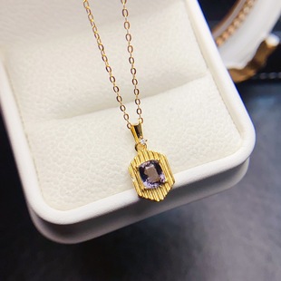 Factory wholesale explosions natural spinel pendant S925 silver inlaid main stone 5*6 selling Europe and the United States a generation