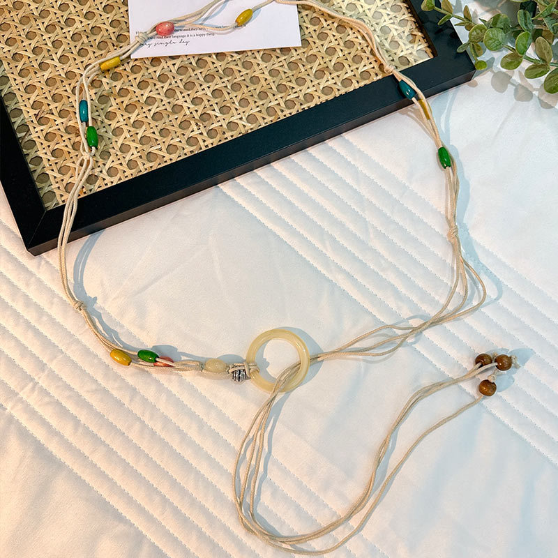 Cuerda de la cintura popular Bohemia tejida cuerda de cáñamo cadena de la cintura cinturón delgado vestido del todo-fósforo de las mujeres joyería transfronteriza al por mayor