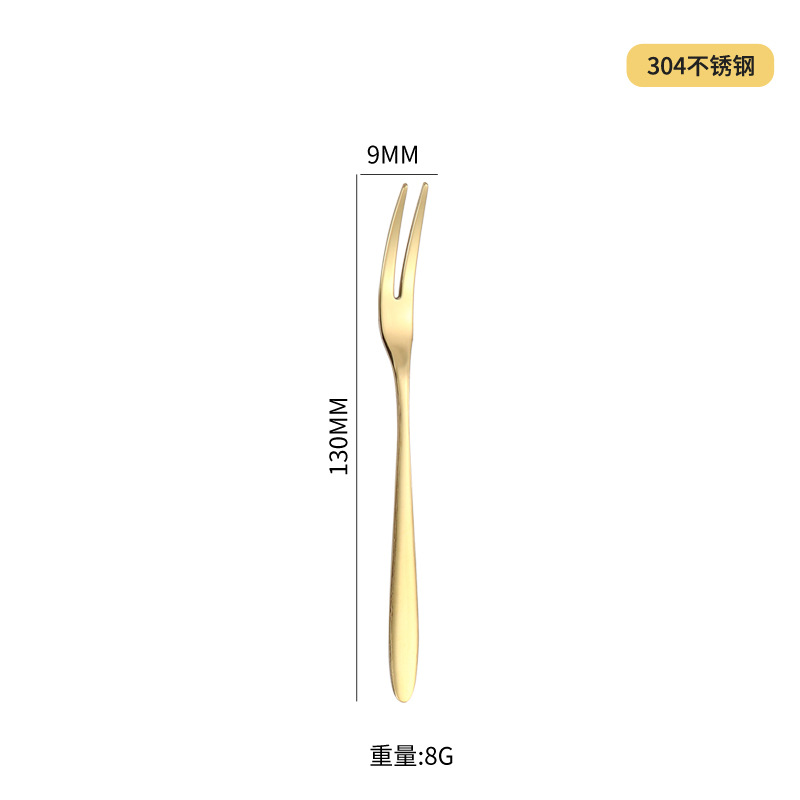 304 horquilla de frutas de acero inoxidable horquilla de pastel de luna de otoño horquilla de postres creativa horquilla de cuchillo de dos dientes horquilla de pastel de hotel