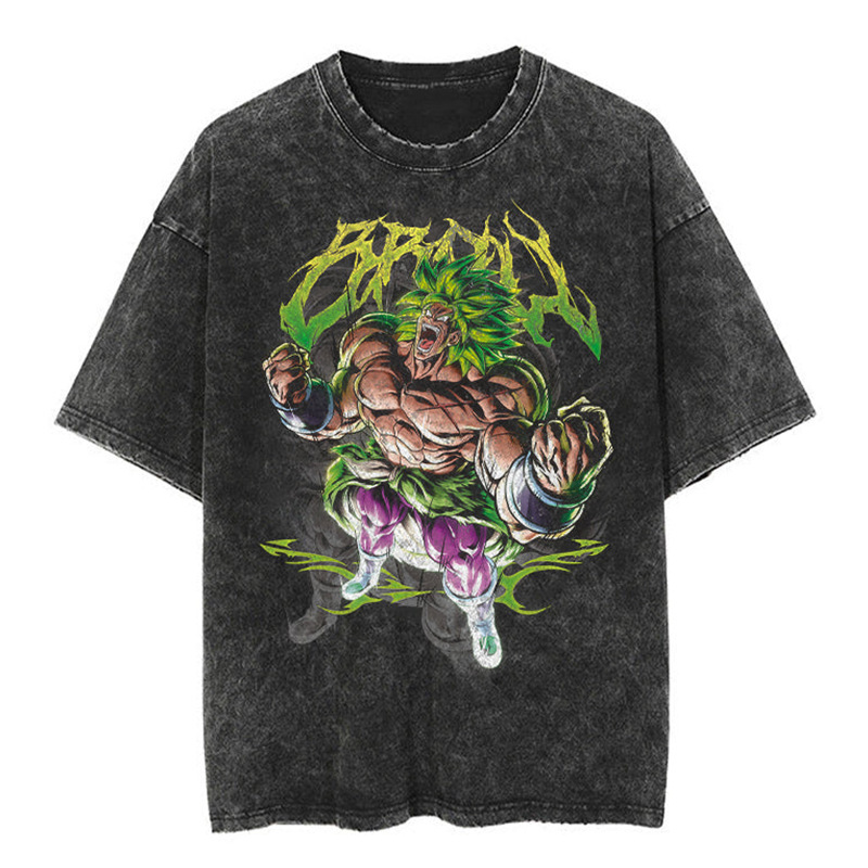 Japanese classic Dragon Ball cartoon anime oversize high street vintage washed distressed batik short sleeve t-shirt