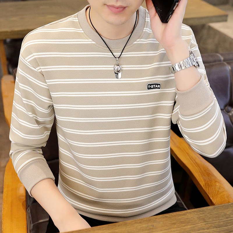 Men's Long Sleeve Round Neck Casual Sweatshirt – Trendy Linen-Blend Pullover With Printed Design_voghion.com