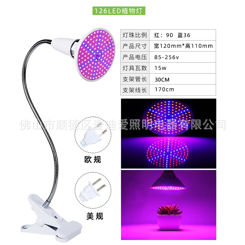 LED clip de la lámpara de crecimiento de las plantas 72 cuentas 126 cuentas 200 cuentas 290 cuentas de la planta de relleno de luz de flores suculentas para colorear