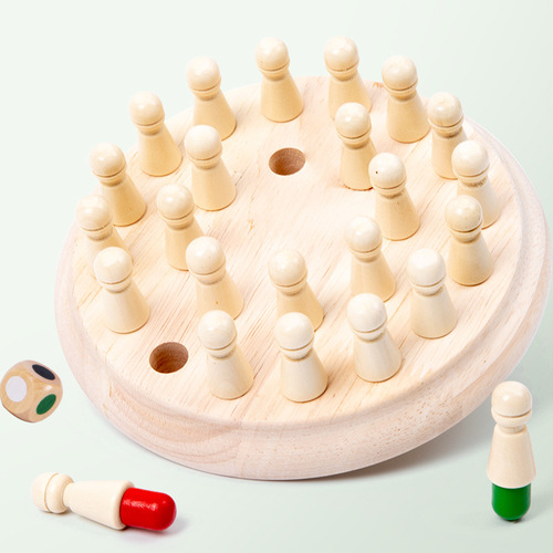 Children's wooden early education color memory chess focus parent-child interactive fun game science and education educational toys