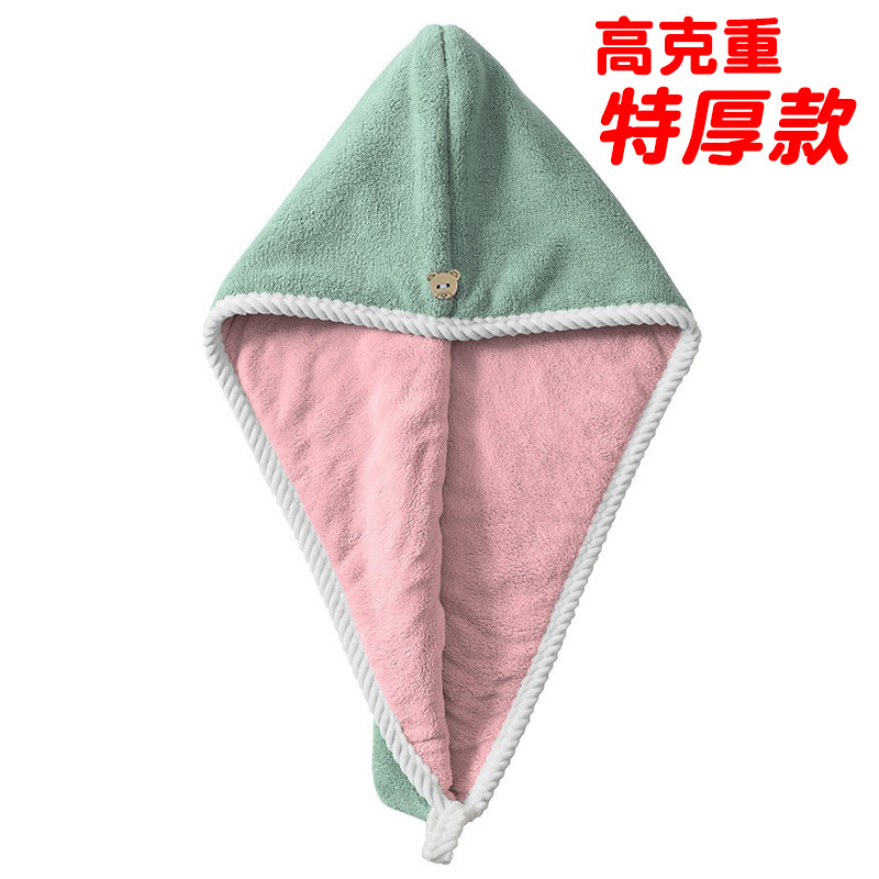 二重層の厚みのあるかわいい女性用吸水速乾キャップコーラルベルベットシャワーキャップドライヘアタオルウォッシュターバンターバンヘアドライキャップ|undefined