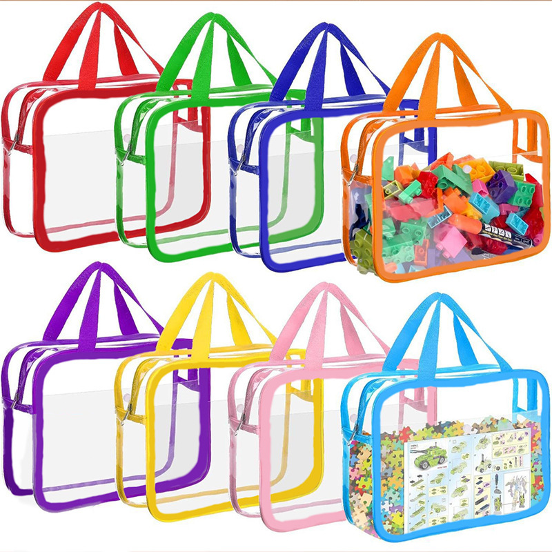 Amazon Transparent Portable Beach Bag Cosmetic Bag Colorful Large Capacity Toy Storage Bag Waterproof Travel Toiletry Bag