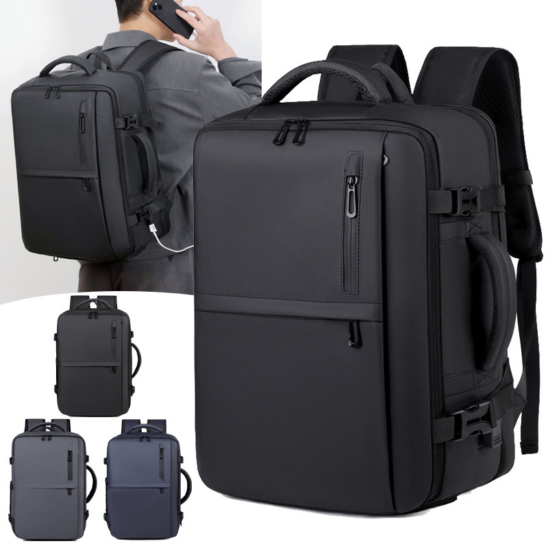 Cross-Border Men's Business Travel Backpack with Large Capacity, Shoe Compartment, Expandable Luggage Backpack for Short Trips and Business Trips